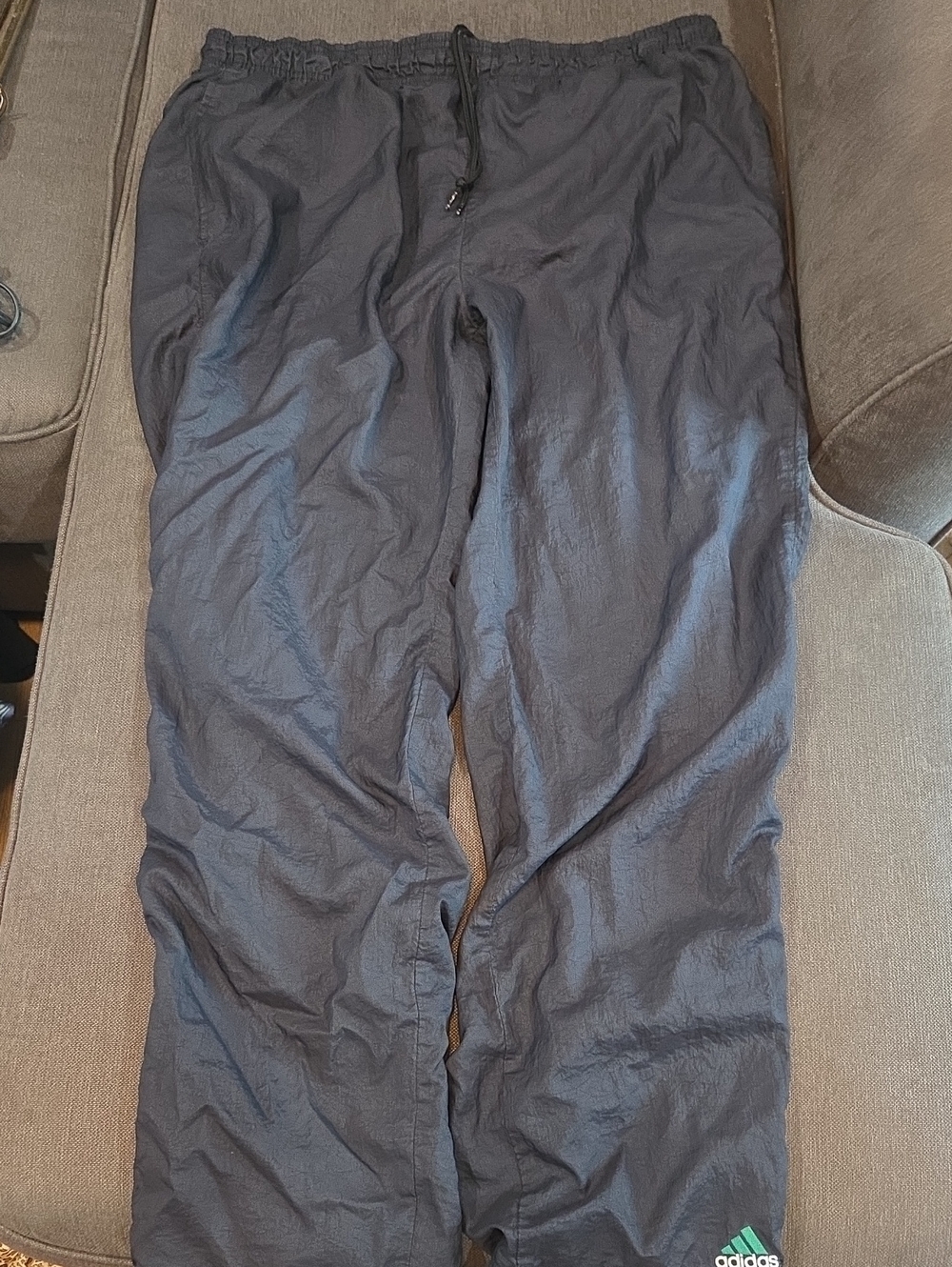 Adidas Men's Dark Black Athletic Joggers with Drawcord